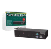 Data Switch Automatico KVM 4 PCs a 1 Estacion de trabajo USB-PS2
